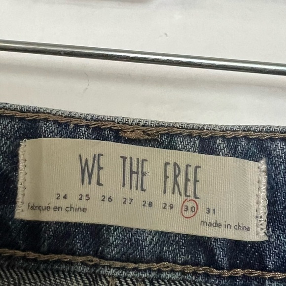 We The Free Blue Denim Front Zip Mini Skirt Size 30 / US 10 - Picture 6 of 9